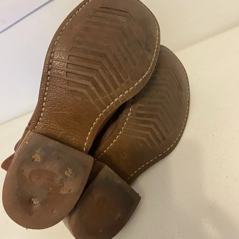 Vintage Goodyear Neolite Brown Leather Boots Oil Chemigum Proof Women Size 7